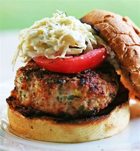 Spicy Grilled Turkey Burger With Coleslaw Recipe