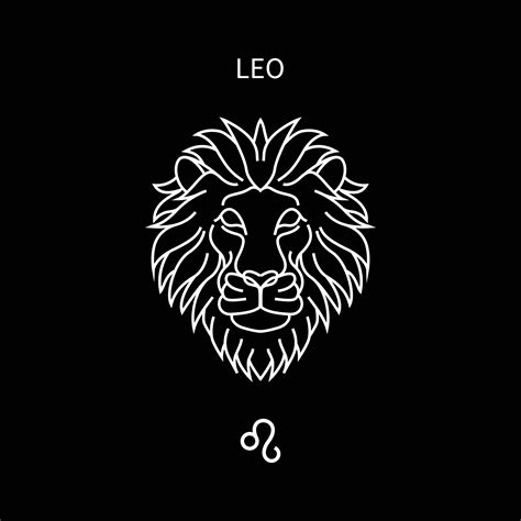 Leo Horoscope Symbol In Twelve Zodiac Constellation A Flat Line Zodiac Icons Isolated On Black