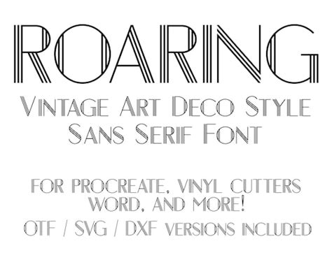Roaring 20s Font Art Deco Font Sans Serif Font Fancy Font Etsy Ireland