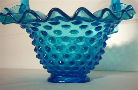 Cobalt Blue Fenton Basket