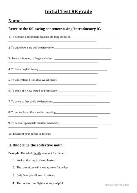 Grade 8 Writing Activities Writing Worksheets
