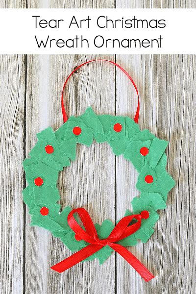 Christmas arts and crafts ideas. Homemade Christmas Ornaments: Tear Art Christmas Wreaths ...