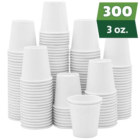 300 Pack 3 Oz White Paper Cups Small Disposable Bathroom Espresso