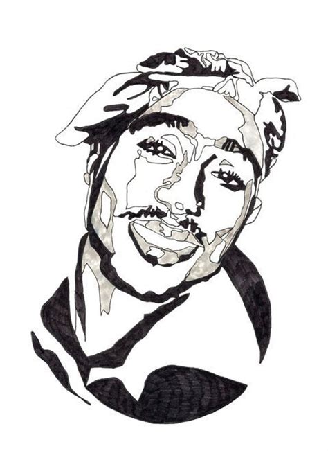 2pac Drawing Black And White