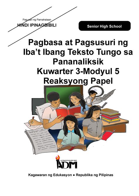 Pagbasa Q Mod Reaksyong Papel Version Kagawaran Ng Edukasyon Republika Ng Pilipinas