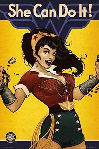 Wonder Woman Retro Style Dc Comics Poster Print She Can Do It