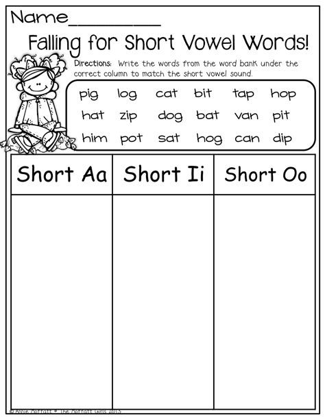 Short Vowel Sounds Worksheets For Grade Workssheet List E B