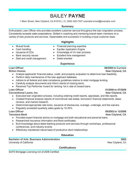 Best Loan Officer Resume Example From Professional Resume ...
