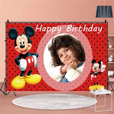 Free Customize Disney Mickey Mouse Party Backdrops Minnie Mouse