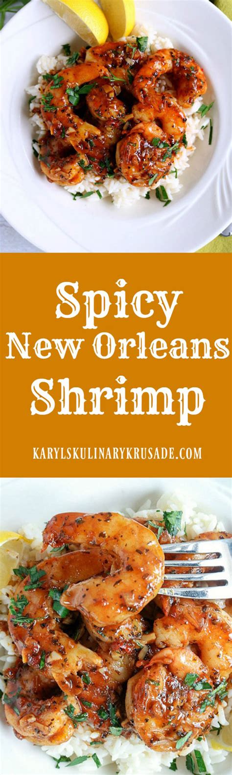 Bbq shrimp done new orleans style in a spicy, buttery, lemony sauce that is so good that you will be licking your fingers and the plate clean! Spicy New Orleans Shrimp by Karyl's Kulinary Krusade