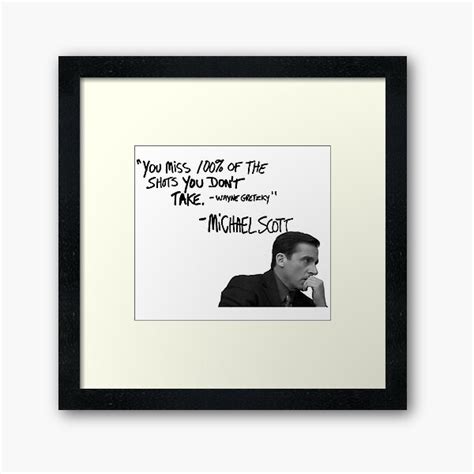 Michael Scotts Inspirational Quote White Framed Art Print By