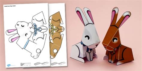 Simple 3d Bunny Decoration Printable Teacher Made