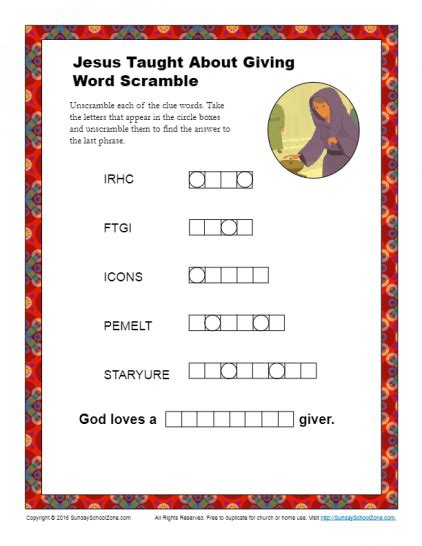 Printable books of the bible unscramble the words game. Word Scramble Puzzles | Bible Lesson Activities for Children