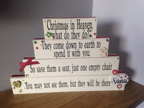 Christmas In Heaven Empty Chair Poem Holidays Table Decor