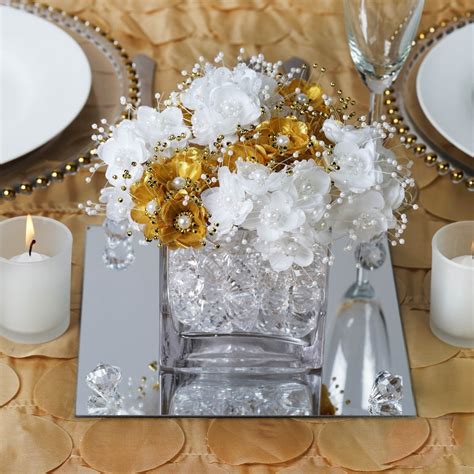 efavormart 8 square glass mirror wedding party table decorations centerpieces 6 pcs walmart