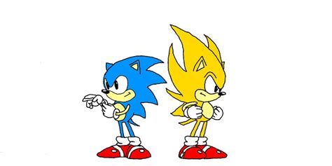 Classic Sonic And Super Sonic By Wolfofdeth On Deviantart