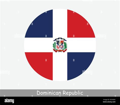 Dominican Republic Round Circle Flag Dominican Circular Button Banner