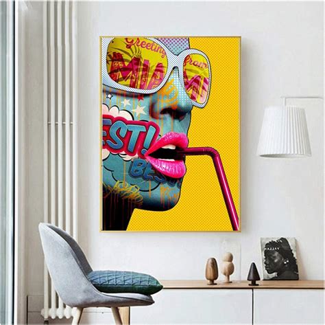 IOMAE Art Sexy Girl Abstract Posters Cartoon Dazzle Color Girl Nordic