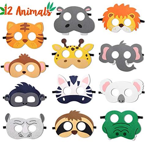 Safari Jungle Animal Felt Masks Wild Animal Theme Birthday Party Favors