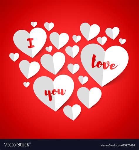 I Love You Happy Valentines Day Greeting Card Vector Image