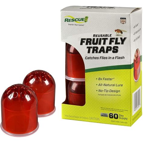 Rescue Indoor Non Toxic Reusable Fruit Fly Trap 2 Pack