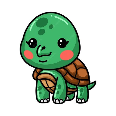 Premium Vector Cute Baby Turtle Cartoon Posing