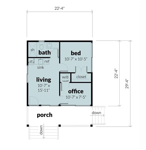 Small Plan 499 Square Feet 1 Bedroom 1 Bathroom 028 00180
