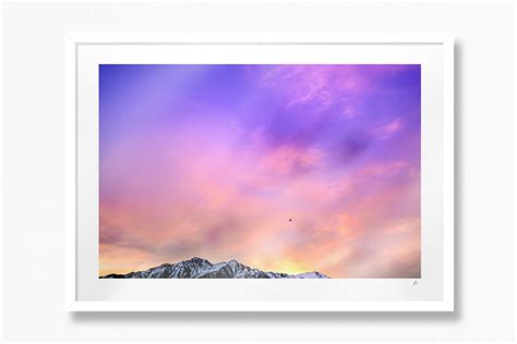 Pink Sky Mountain Sunset Candied Skies Wall Art Prints