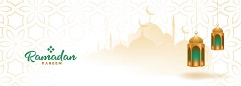 muslim ramadan kareem seasonal banner with hanging lanterns - Islamsk