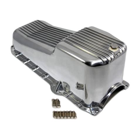 Sbc Chevy Retro Finned Polished Aluminum Oil Pan