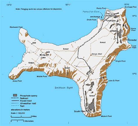 Large Detailed Map Of Christmas Island With Roads Christmas Island