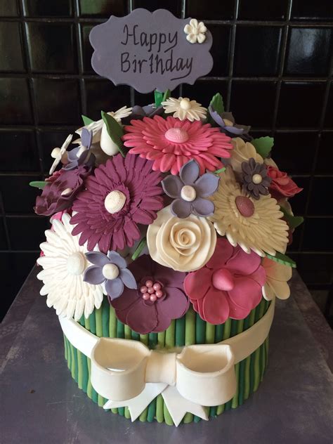 How To Make A Birthday Cake Flower Arrangement Paulita Weddle