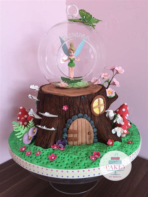 Enchanted Forest Tree Stump Fairy Cake By Cakes By Berina Tinkerbell