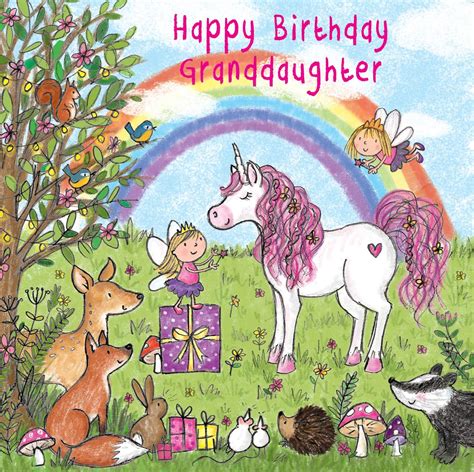 Twizler Happy Birthday Card For Granddaughter With Magical Unicorn