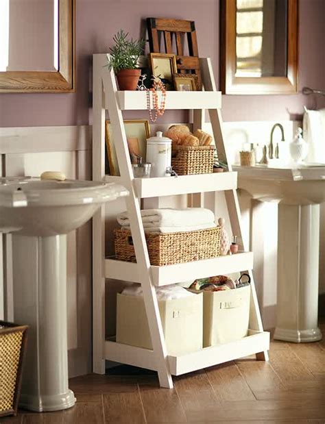 Cottage Bathroom Look Add This Bathroom Ladder Shelf Homesfeed