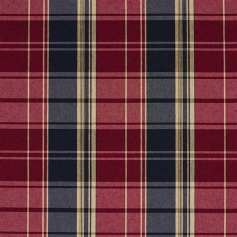 E801 Navy And Red Classic Plaid Jacquard Upholstery Fabric