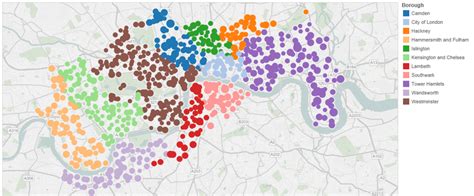 Barclays Bikes Map Color 2018