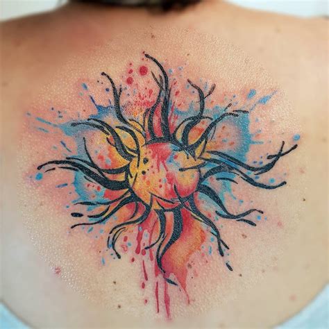 Watercolor Sun Tattoo Designs Ideas And Meaning Tattoos