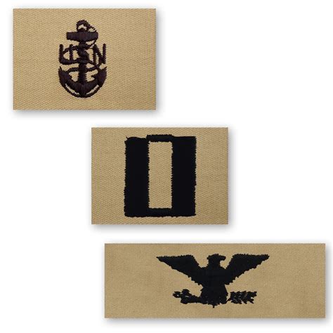 Navy Embroidered Desert Sand Collar Insignia Rank Usamm