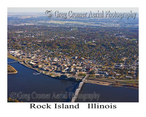 Aerial Photo Of Rock Island Illinois America From The Sky