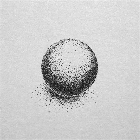 Stippling Practice Sphere Stippling Art Dotted Drawings Pointalism Art