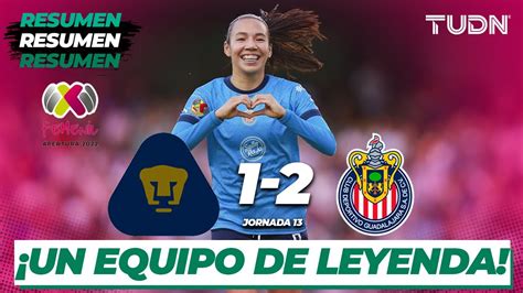 Resumen Y Goles Pumas Chivas Liga Mx Femenil Ap J Tudn