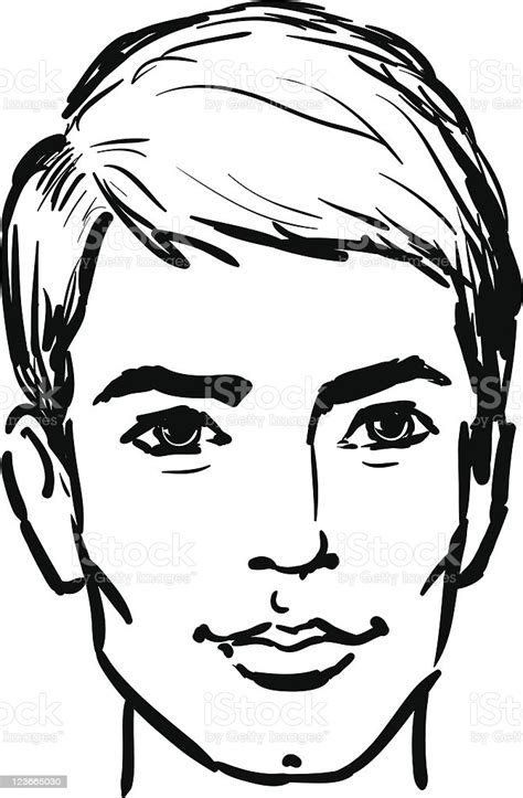 Attractive Man Face Sketch Illustration Stock Vector Art 123665030 Istock