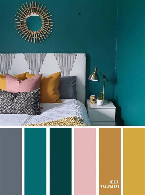 25 Best Color Schemes For Your Bedroom Teal Gold Mustard And Grey