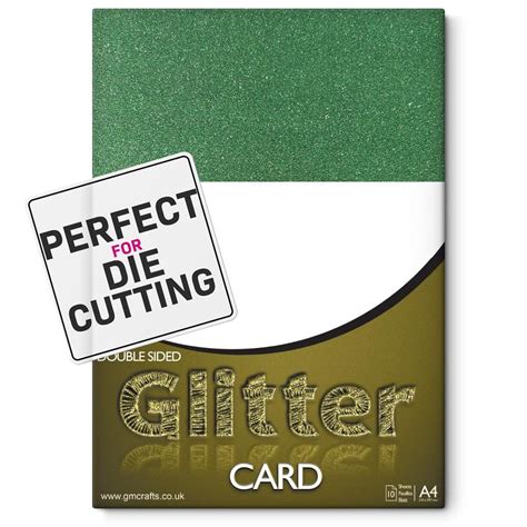 Double Sided Evergreen Glitter Card A4 10 Sheets Gm Crafts