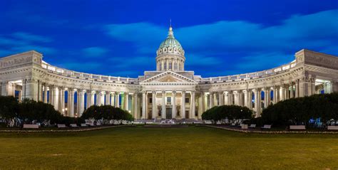 4K Kazan Cathedral Russia St Petersburg Temples Evening