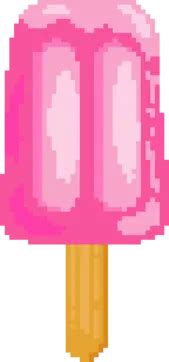 Pixelkunst Vektor Eis Am Stiel In Rosa Süße Einfachheit