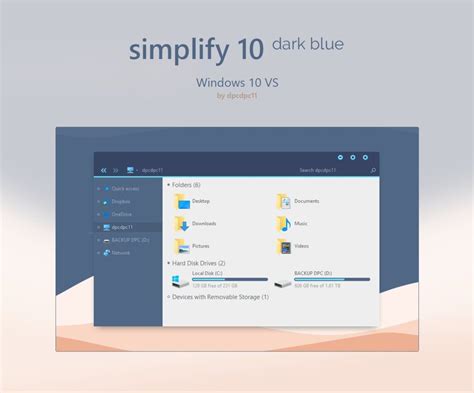 Simplify 10 Dark Blue Windows 10 Theme Windows 10 Windows 10 Things
