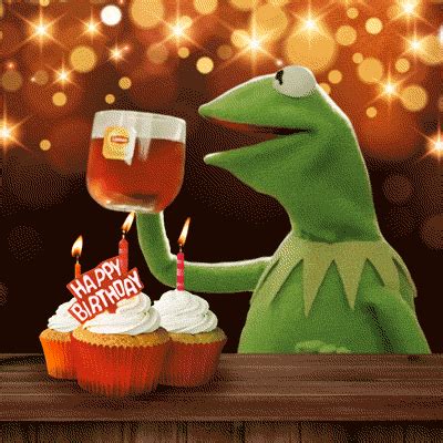 Kermit Drinking Tea And Wishing Happy Birthday Funny Gif Animation My Xxx Hot Girl