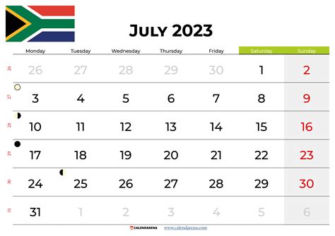 Planning Your July 2023 Calendar South Africa